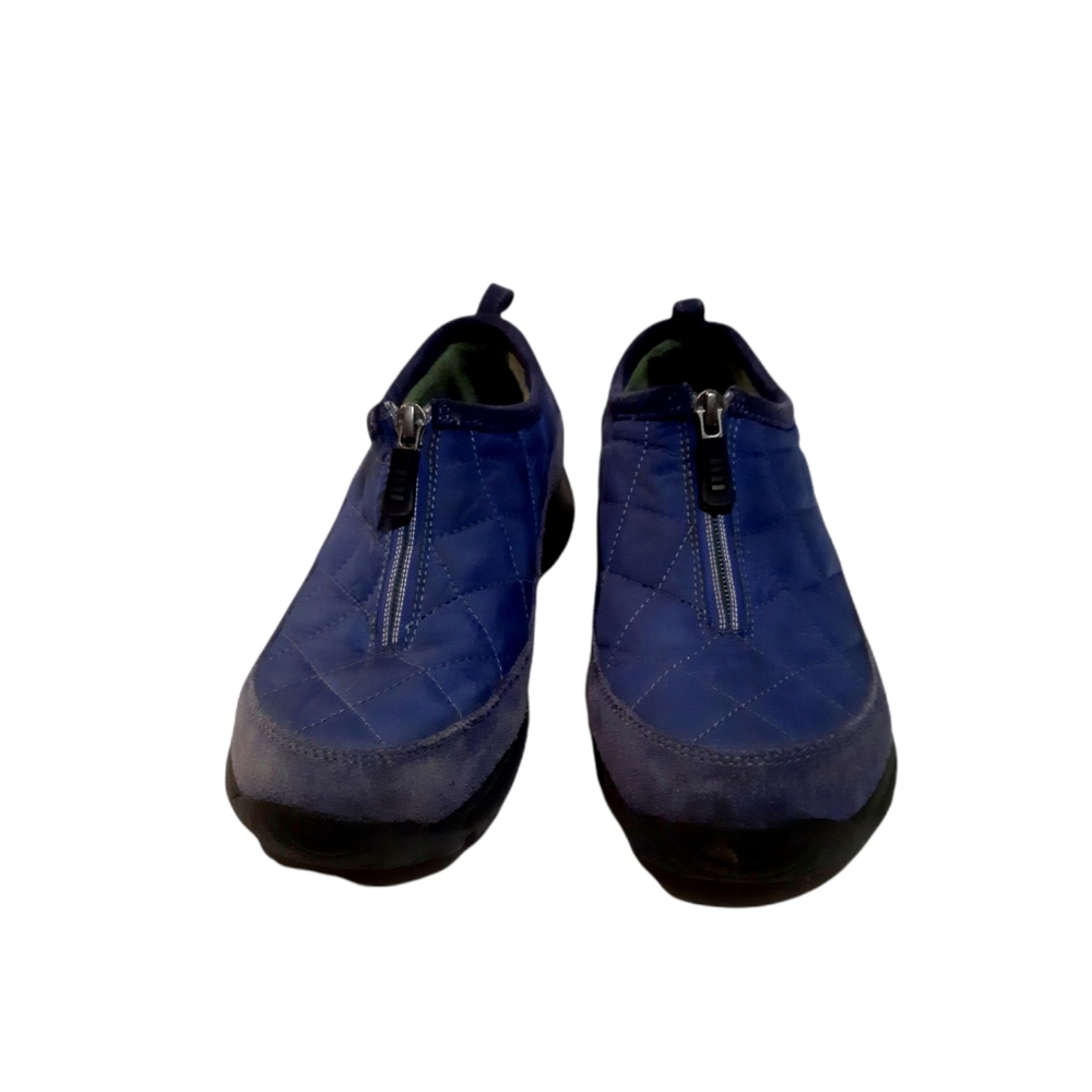 Lands End Women's blue Suede and nylon Quilted zip shoes Sneakers Clogs…